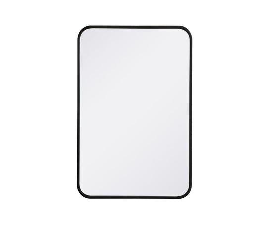 Soft corner metal rectangular mirror 20x30 inch in Black