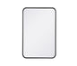 Soft corner metal rectangular mirror 20x30 inch in Black