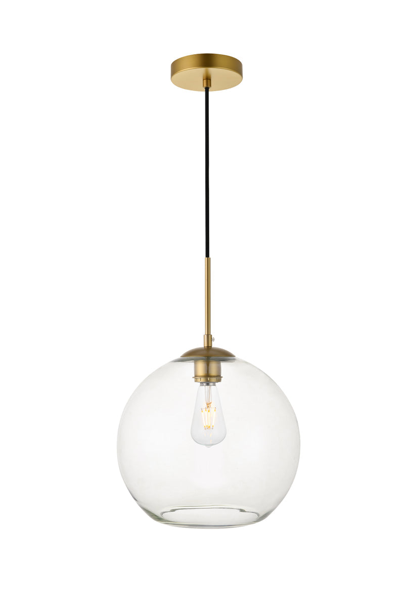 Baxter 1 Light Brass Pendant With Clear Glass