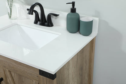 30 inch Single bathroom vanity in natural oak with backsplash