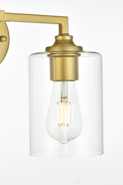 Mayson 2 light Brass and Clear Bath Sconce