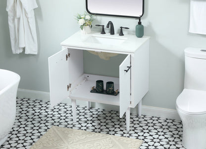 30 inch Single bathroom vanity in white