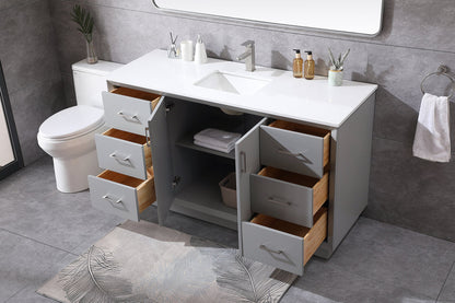 60 Inch SIngle Bathroom Vanity In Grey