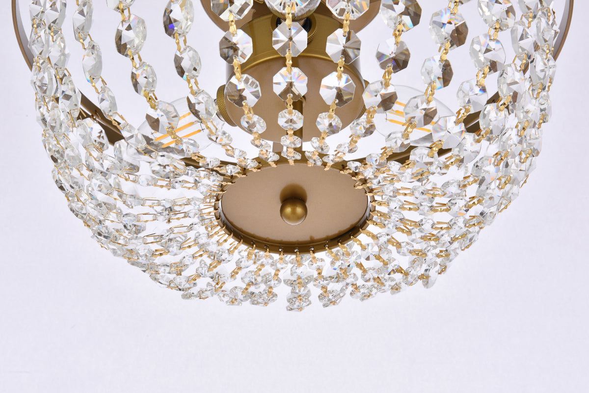 Cora 13 inch flush mount in brass