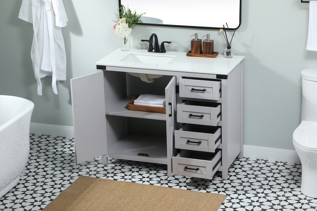 42 inch Single bathroom vanity in grey
