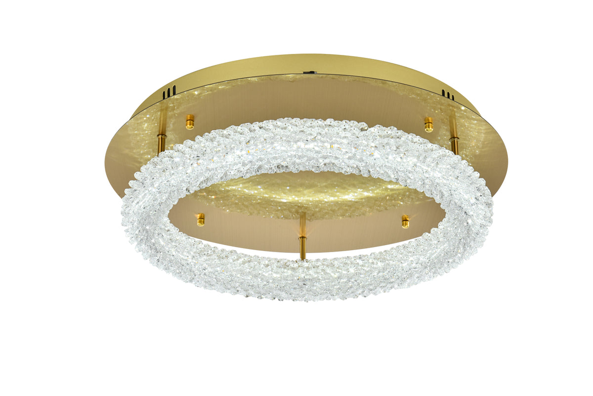 Bowen 22 inch Adjustable LED Flush Mount in Satin Gold