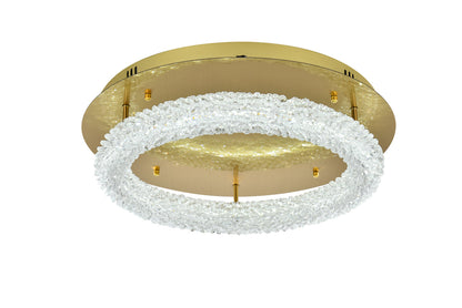 Bowen 22 inch Adjustable LED Flush Mount in Satin Gold