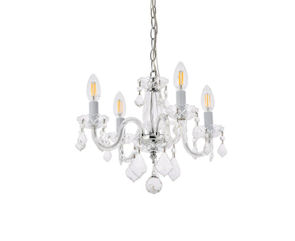 Rococo 4 light Chrome Pendant Clear Royal Cut Crystal