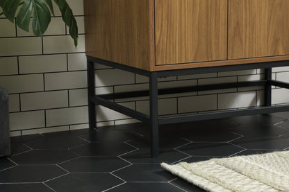 32 inch Single bathroom vanity in walnut brown