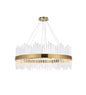 Dallas 36 inch round crystal pendant in satin gold