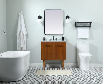 30 inch Single bathroom vanity in teak