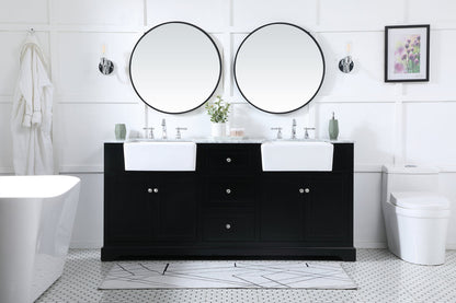 72 inch double bathroom vanity in black
