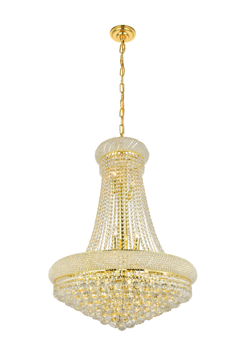 Primo 14 light Gold Chandelier Clear Royal Cut Crystal