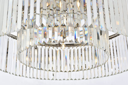 Sydney 10 light polished nickel Flush Mount Clear Royal Cut Crystal