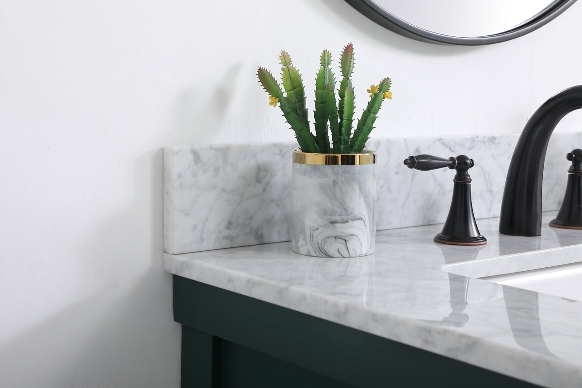 30 inch Single bathroom vanity in green with backsplash