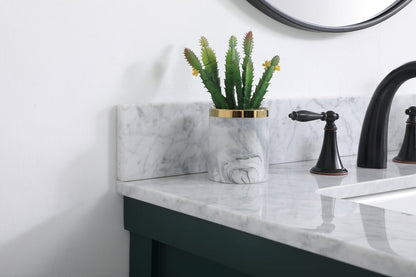 30 inch Single bathroom vanity in green with backsplash