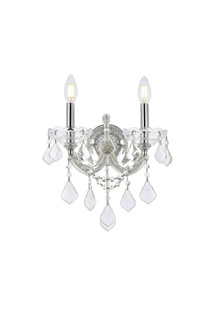 Maria Theresa 2 light Chrome Wall Sconce Clear Royal Cut Crystal
