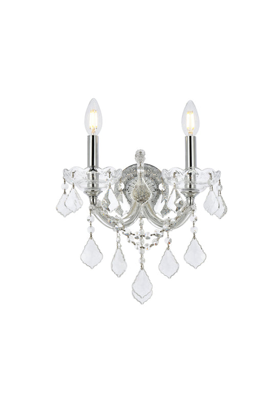 Maria Theresa 2 light Chrome Wall Sconce Clear Royal Cut Crystal