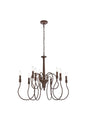 Flynx 9 lights pendant in weathered oak