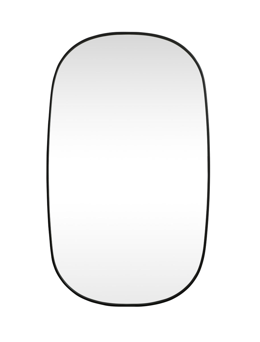 Metal Frame Oval Mirror 36x60 Inch in Black