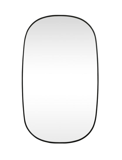 Metal Frame Oval Mirror 36x60 Inch in Black