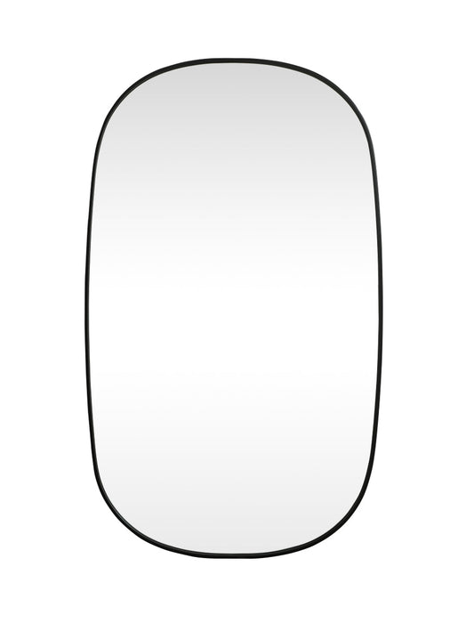 Metal Frame Oval Mirror 36x60 Inch in Black