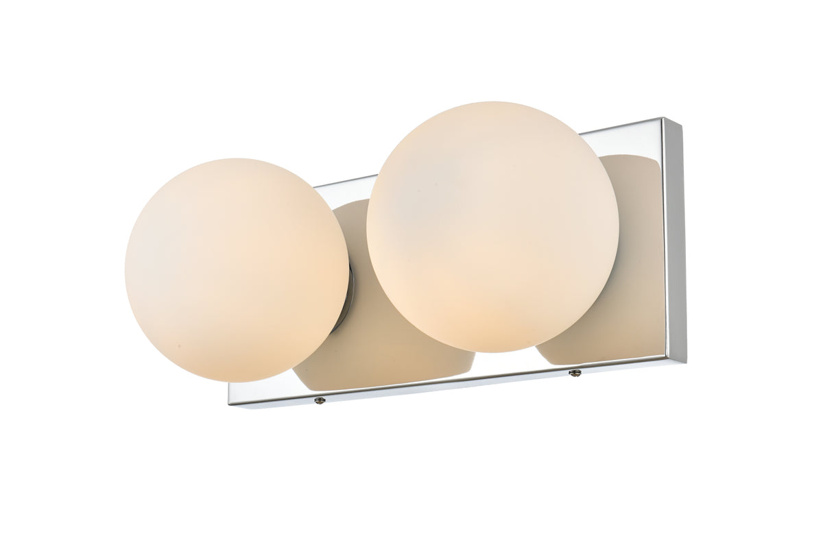 Jaylin 2 light Chrome and frosted white Bath Sconce