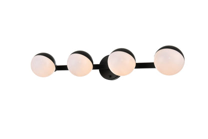 Majesty 4 light Black and frosted white Bath Sconce