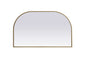 Metal Frame Arch Mirror 39x24 Inch in Brass