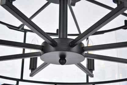 Monaco 8 light Flat Black (Matte) Chandelier Clear Glass Crystal