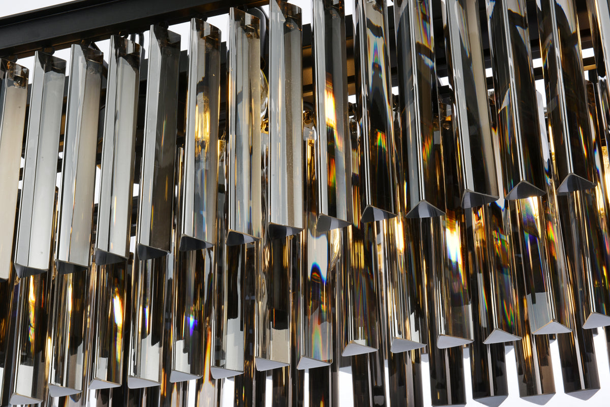 Sydney 12 light Matte Black Chandelier Silver Shade (Grey) Royal Cut Crystal