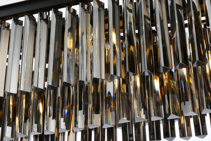 Sydney 12 light Matte Black Chandelier Silver Shade (Grey) Royal Cut Crystal
