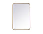 Soft corner metal rectangular mirror 20x30 inch in  Brass