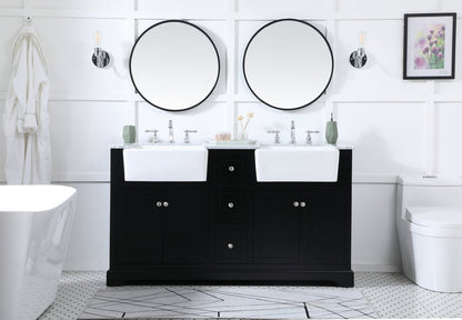 60 inch double bathroom vanity in black