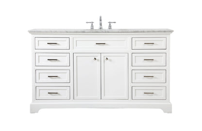 60 inch Single bathroom vanity in white