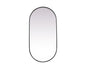 Metal Frame Oval Mirror 24x48 Inch in Black