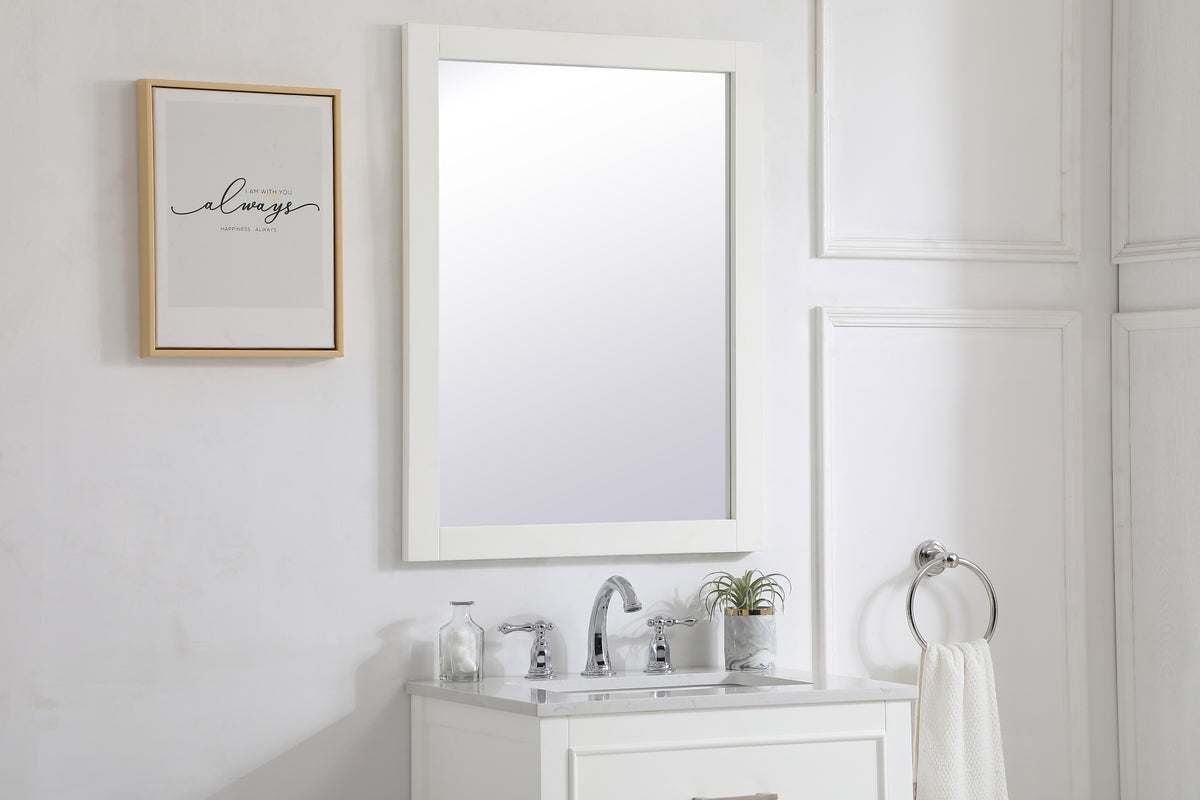 Aqua rectangle vanity mirror 24 inch in White