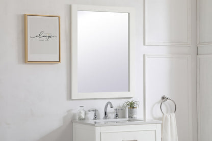 Aqua rectangle vanity mirror 24 inch in White