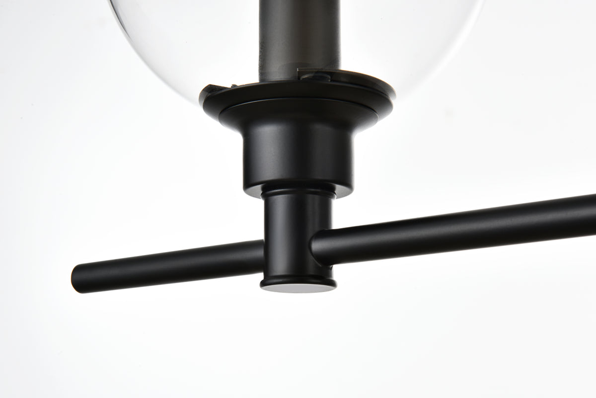 Jaelynn 3 light Black and Clear Bath Sconce