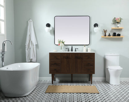 48 inch Single bathroom vanity in walnut