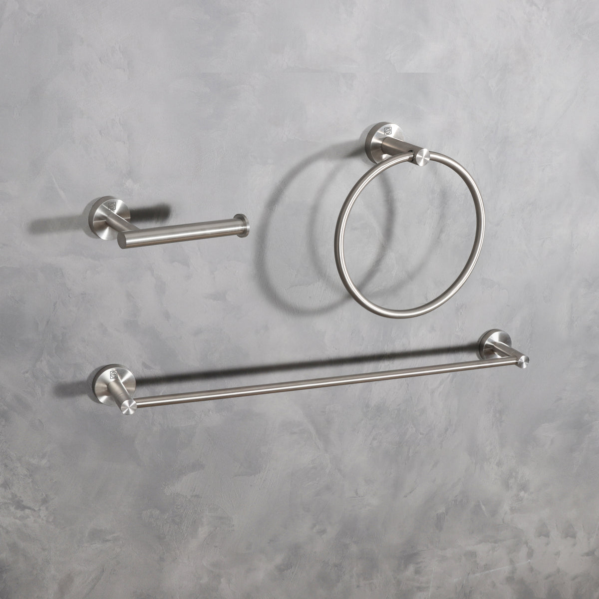 Alma 3-Piece Bathroom Hardware Set in Brushed Nickel