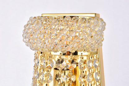 Primo 4 light Gold Wall Sconce Clear Royal Cut Crystal