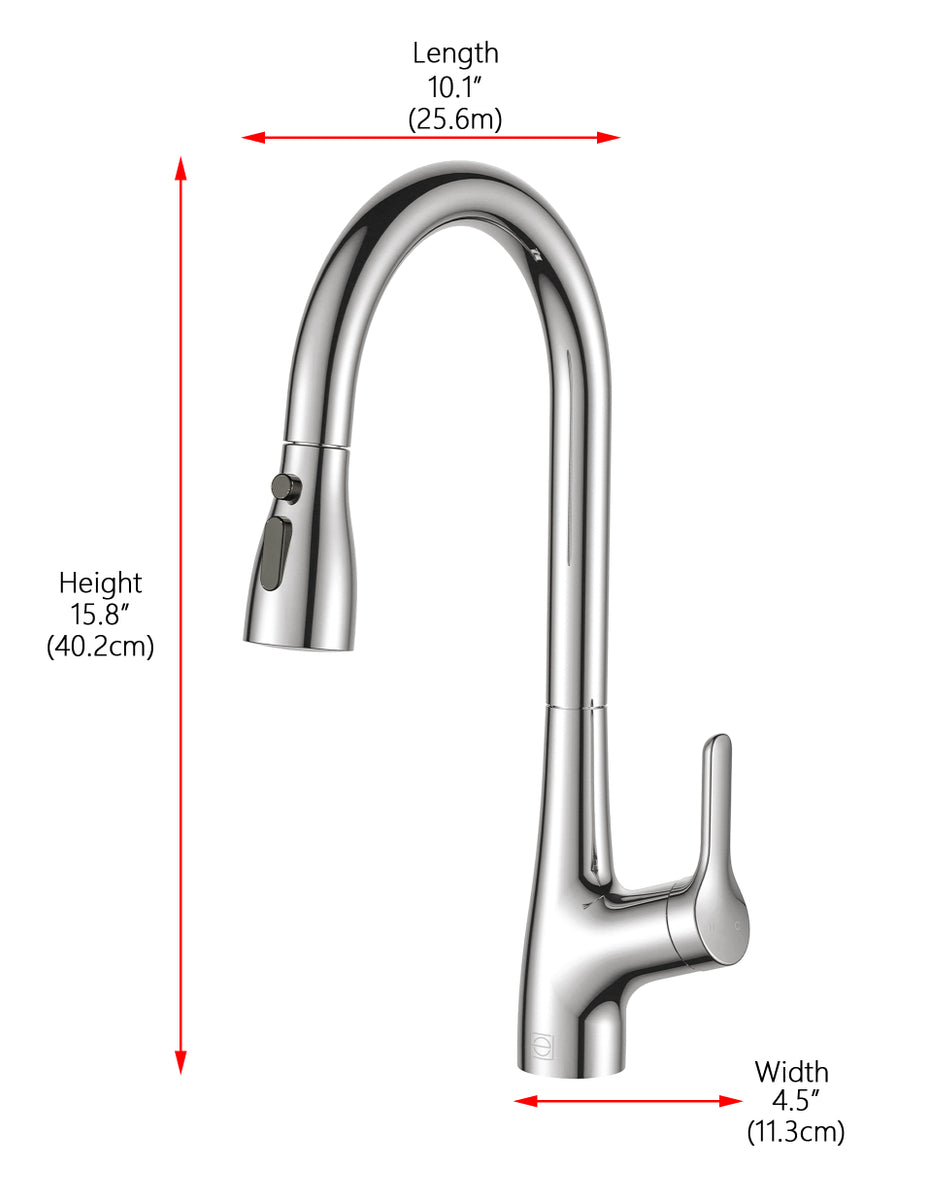 Andrea Single Handle Pull Down Sprayer Kitchen Faucet in Brushed Nickel