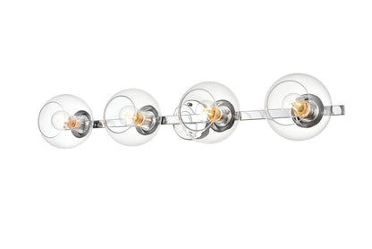 Rogelio 4 light Chrome and Clear Bath Sconce