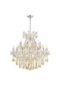 Maria Theresa 24 light Chrome Chandelier Golden Teak (Smoky) Royal Cut Crystal