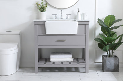36 inch Single bathroom vanity in grey