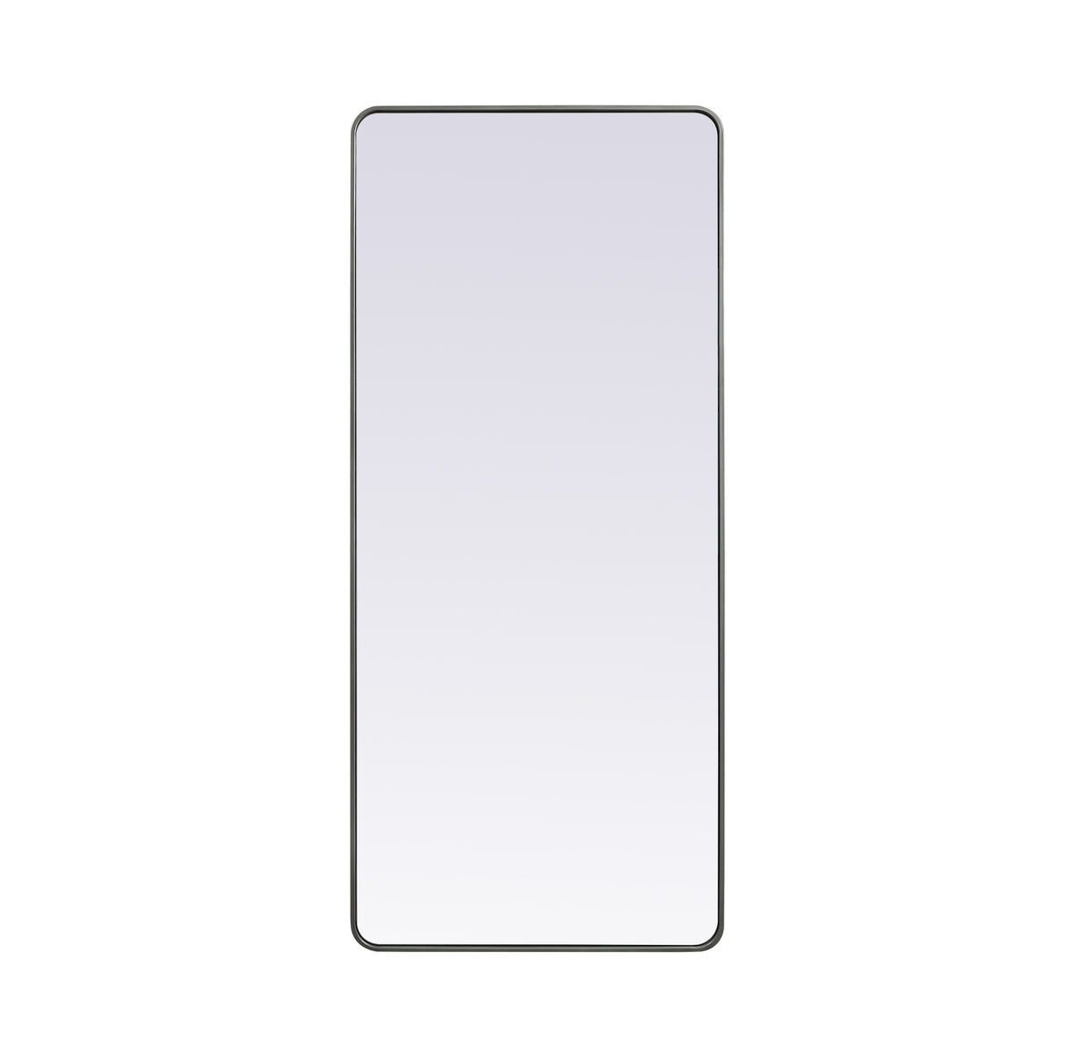 Soft Corner Metal Rectangle Mirror 32x72 Inch in Silver