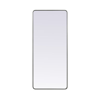 Soft Corner Metal Rectangle Mirror 32x72 Inch in Silver