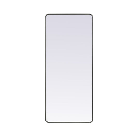 Soft Corner Metal Rectangle Mirror 32x72 Inch in Silver
