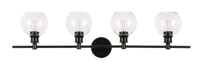 Collier 4 light Black and Clear glass Wall sconce
